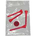 Business Card Golf Tee Pack w/ 4 Tees & Ball Marker (2 1/8")
